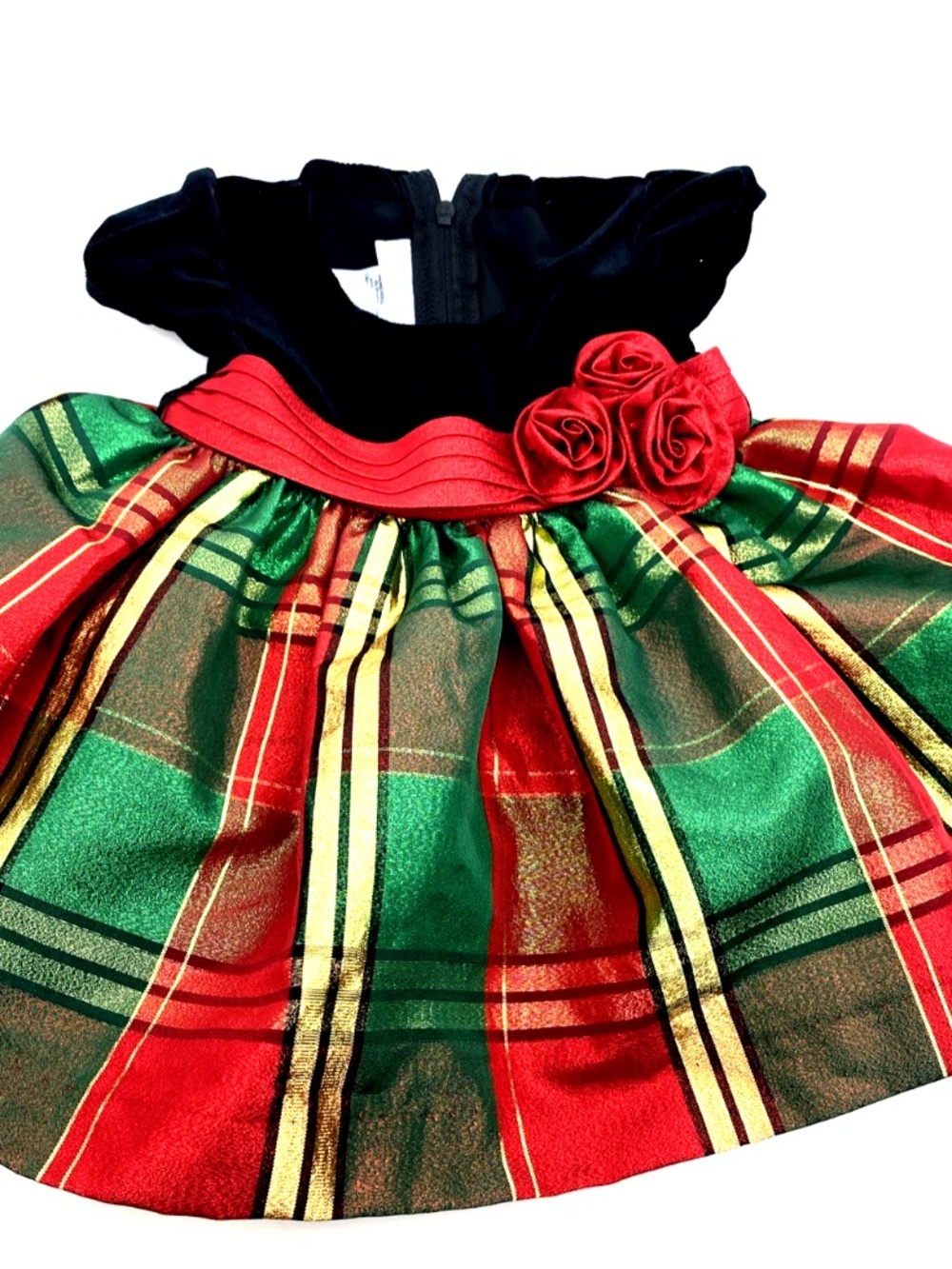 Bonnie Baby Girls Dress Size 3-6m Zipper Formal Roses Children Kids Special Day